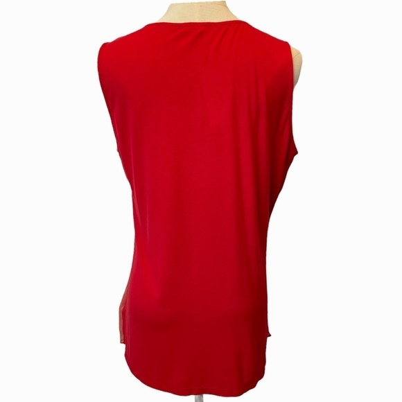 NEW Ispiri Ladies Sheer Red Sleeveless Tank Top - Picture 3 of 9